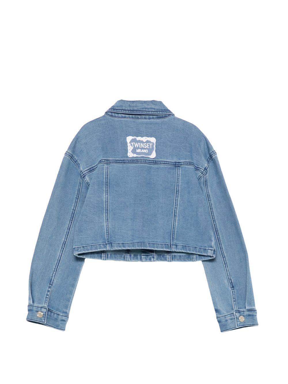 Giacca jeans blu per bambina 261GJ2080 03451 Twin Set 