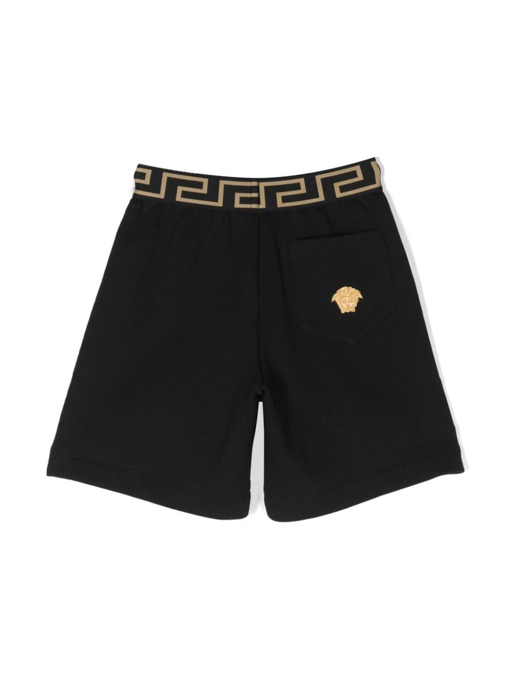 Black Bermuda shorts for boys with logo
