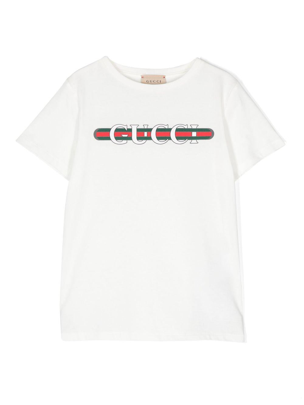 T-shirt bianca per bambino 561651XJGPI 9214 Gucci Kids 