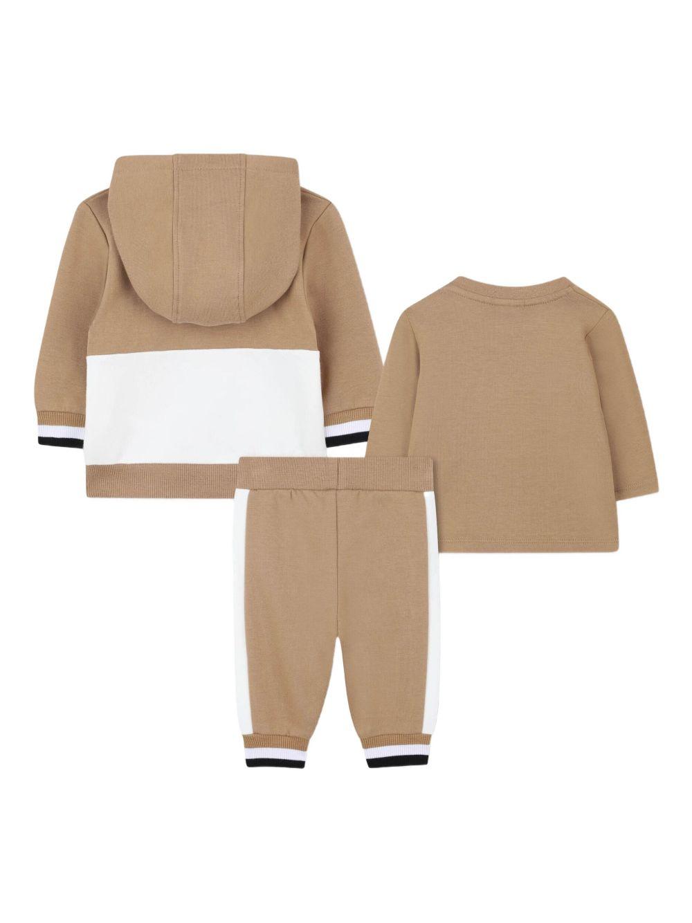 Completo marrone/bianco per neonato J52533 269 Boss Kids 