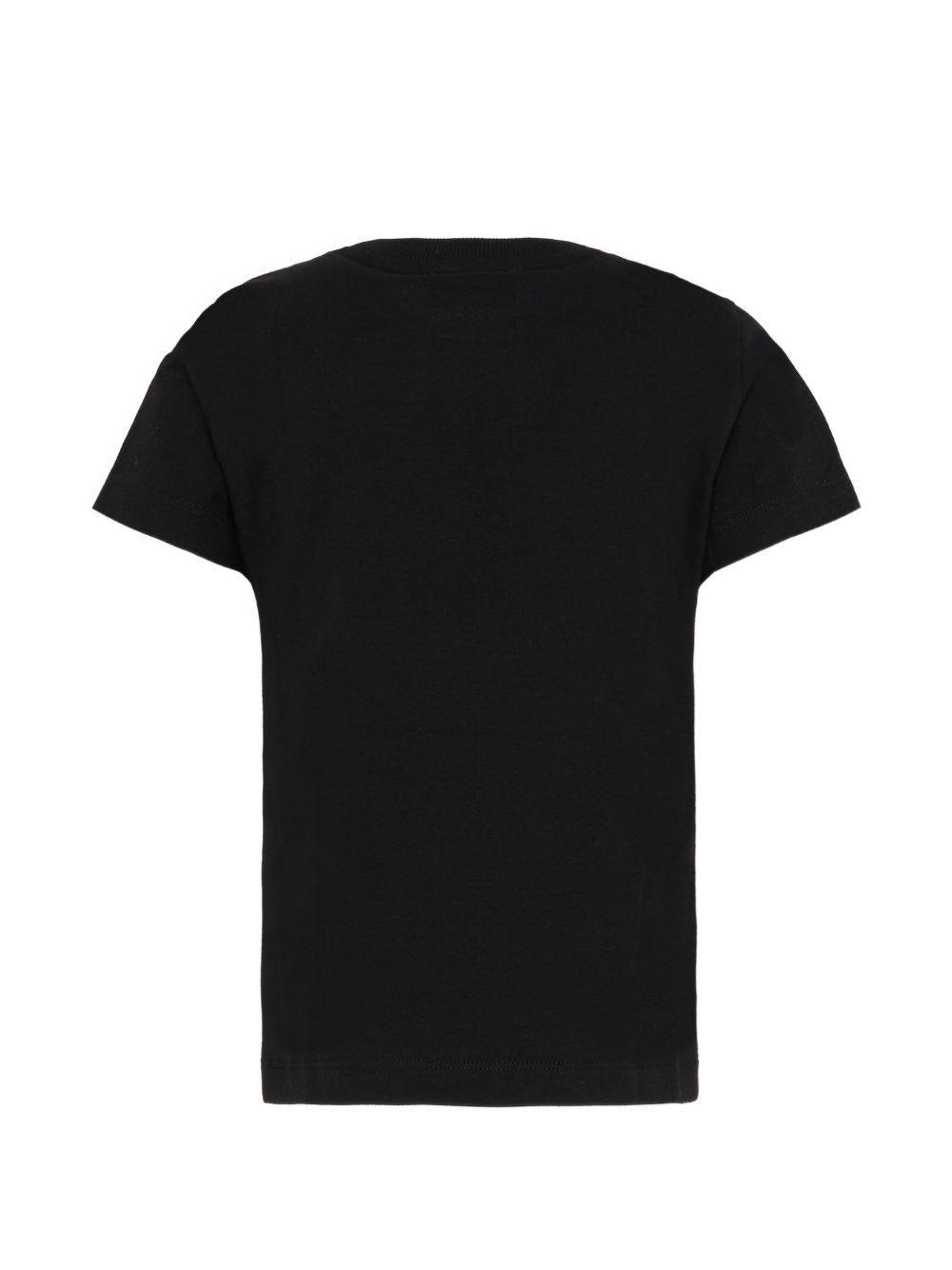 T-shirt nera per bambino HUM05ULBA10 60100 Moschino Kids 