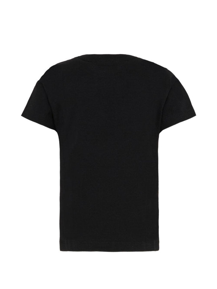 T-shirt nera per bambino HUM05ULBA10 60100 Moschino Kids 