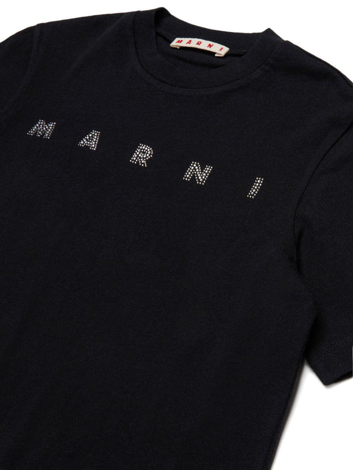 T-shirt nera per bambina M01968M00SG 0M900 Marni Kids 