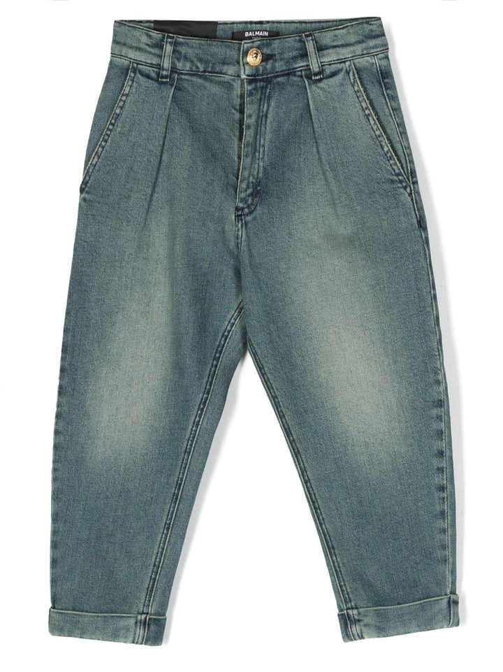 Jeans blu per bambina in denim