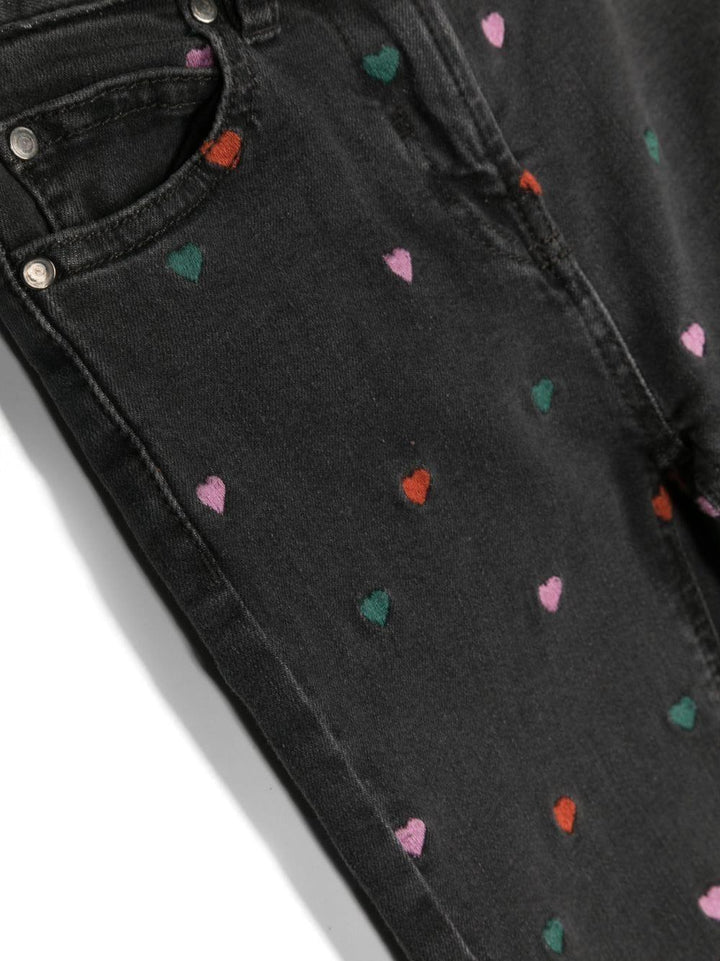 Jeans grigio per bambina con cuori