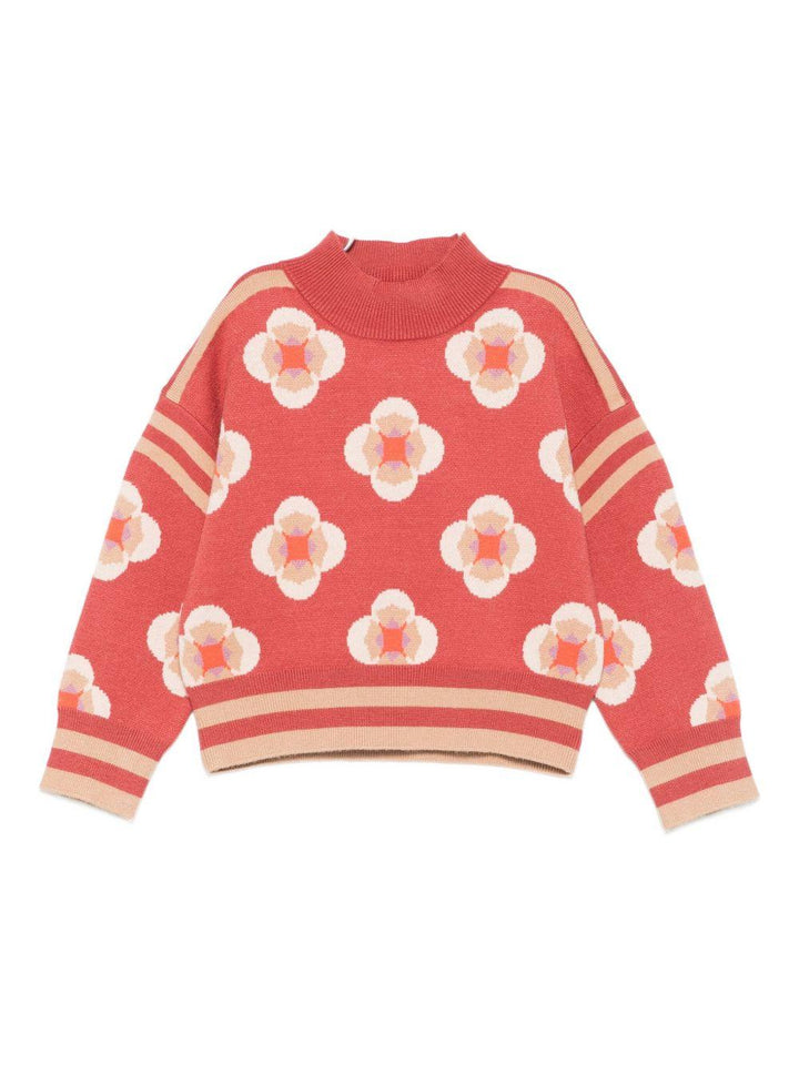 Maglione rosso/fiori per bambina 5832 009 Abel & Lula 