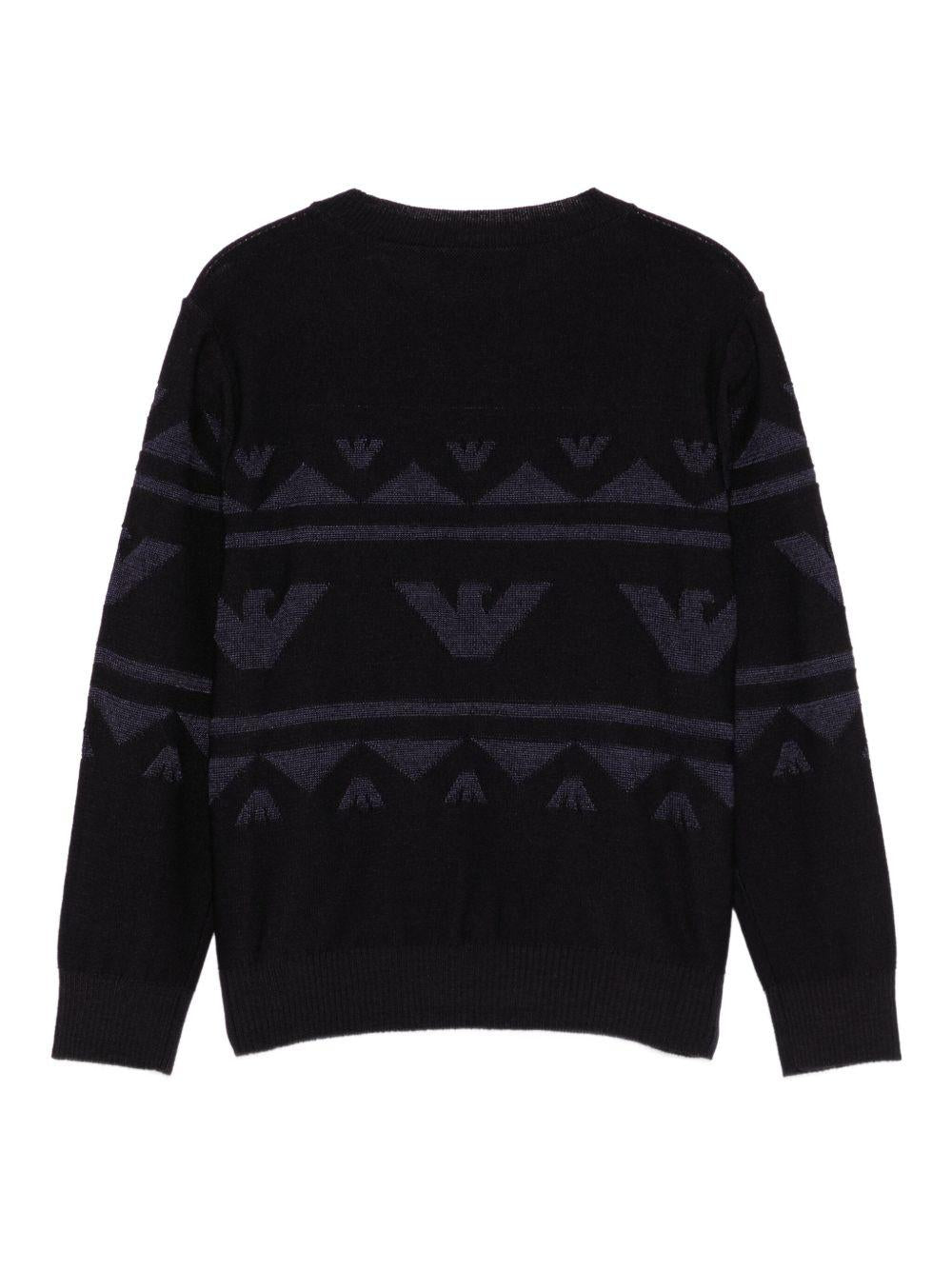 Maglione nero per bambino EB000824AF19453 UB118 Emporio Armani Kids 