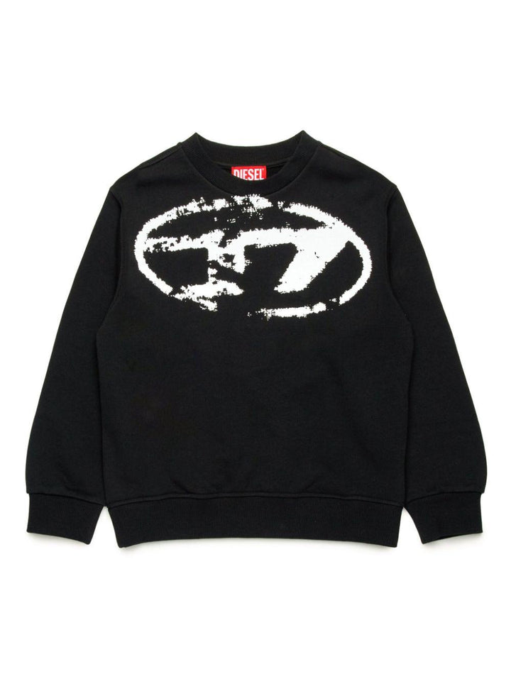 Black sweatshirt for boys with logo