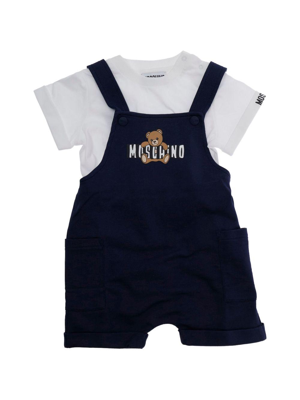 Completo blu/bianco per neonato MUG01TLCA19 83240 Moschino Kids 