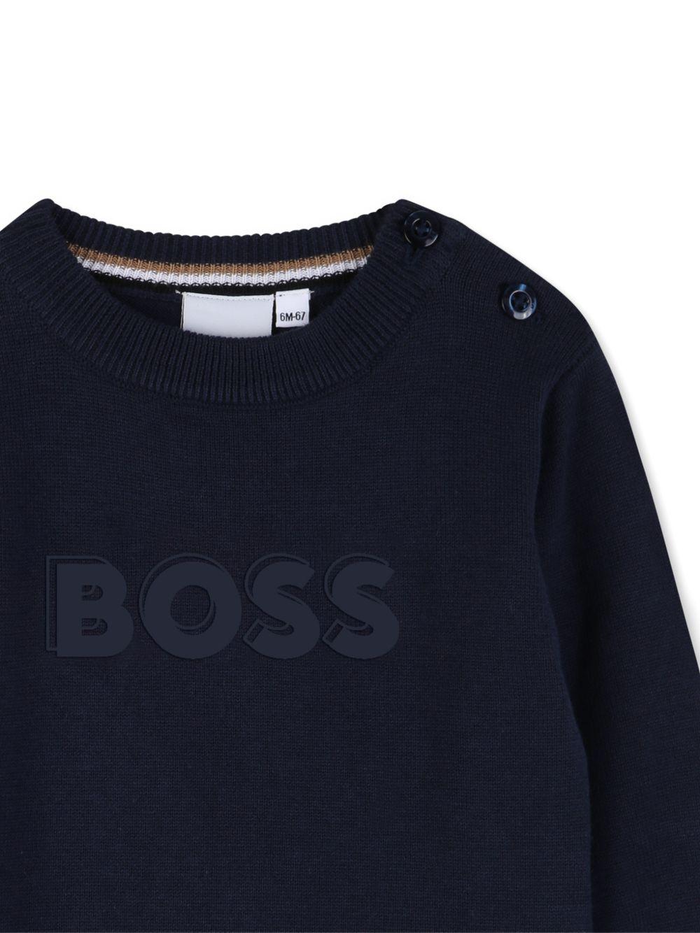 Maglione blu navy per neonato J52868 849 Boss Kids 
