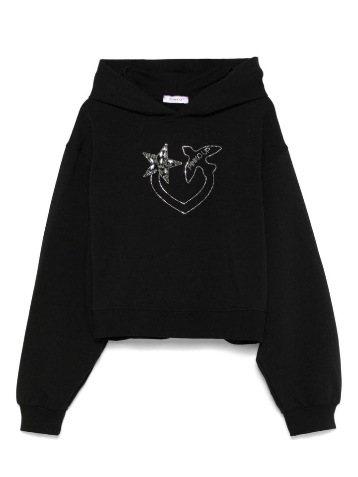 Black sweatshirt for girls with logo