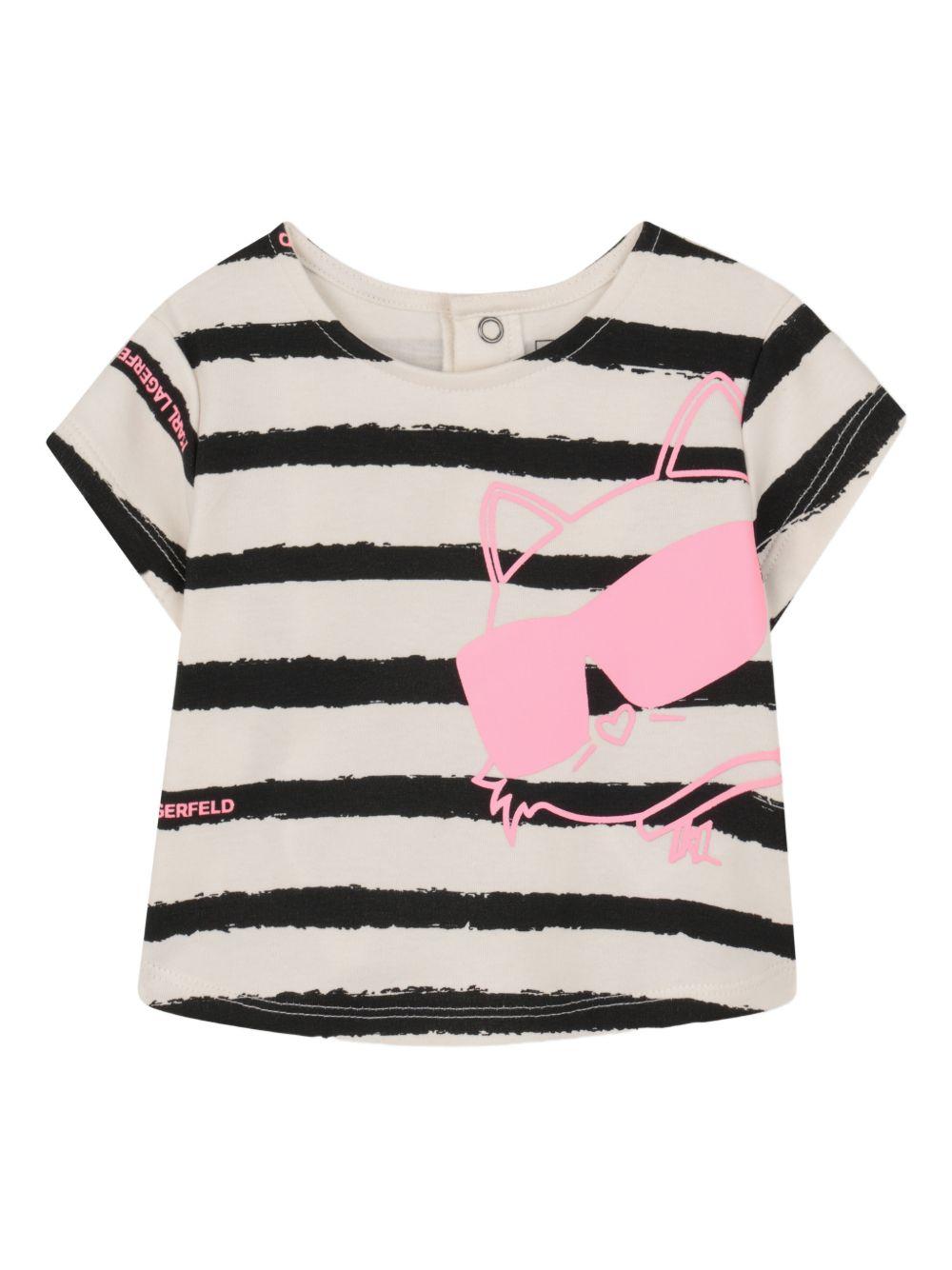 Completo rosa/bianco/nero per neonata Z31065 462 Karl Lagerfeld Kids 