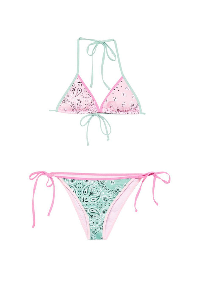 Costume due pezzi rosa/verde per bambina LEH00012 07490L MC2 Saint Barth Kids 