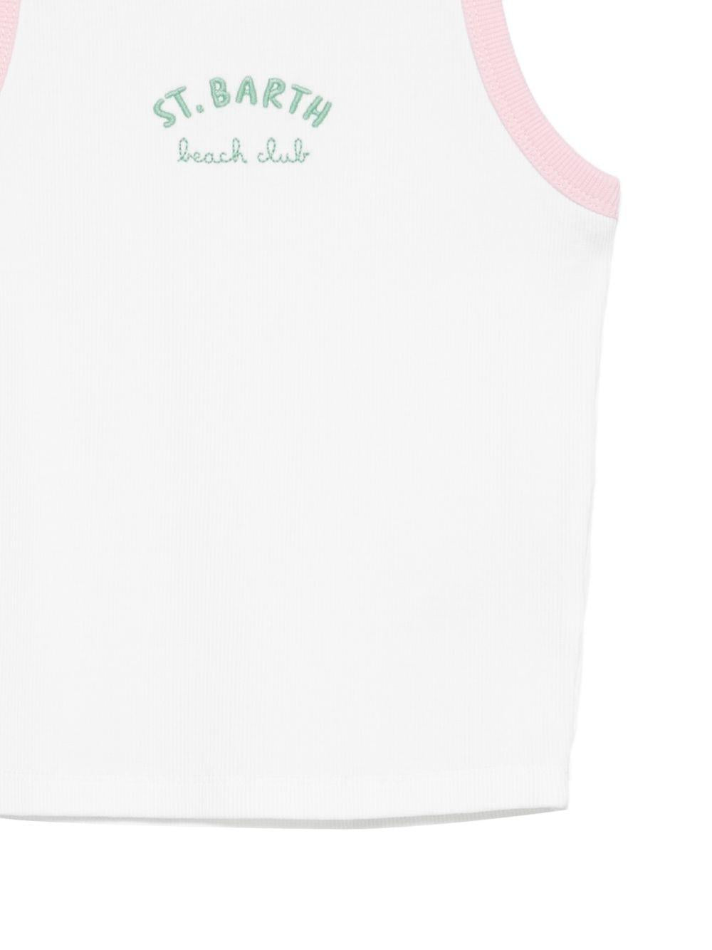 T-shirt bianca/rosa/verde per bambina BLUE002 03364L MC2 Saint Barth Kids 