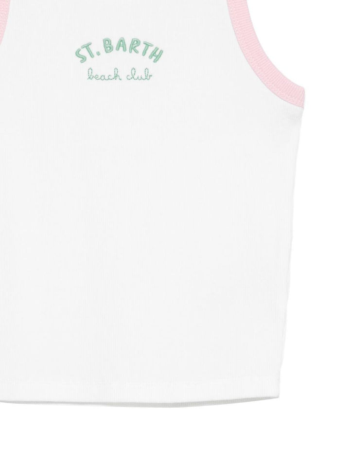 T-shirt bianca/rosa/verde per bambina BLUE002 03364L MC2 Saint Barth Kids 