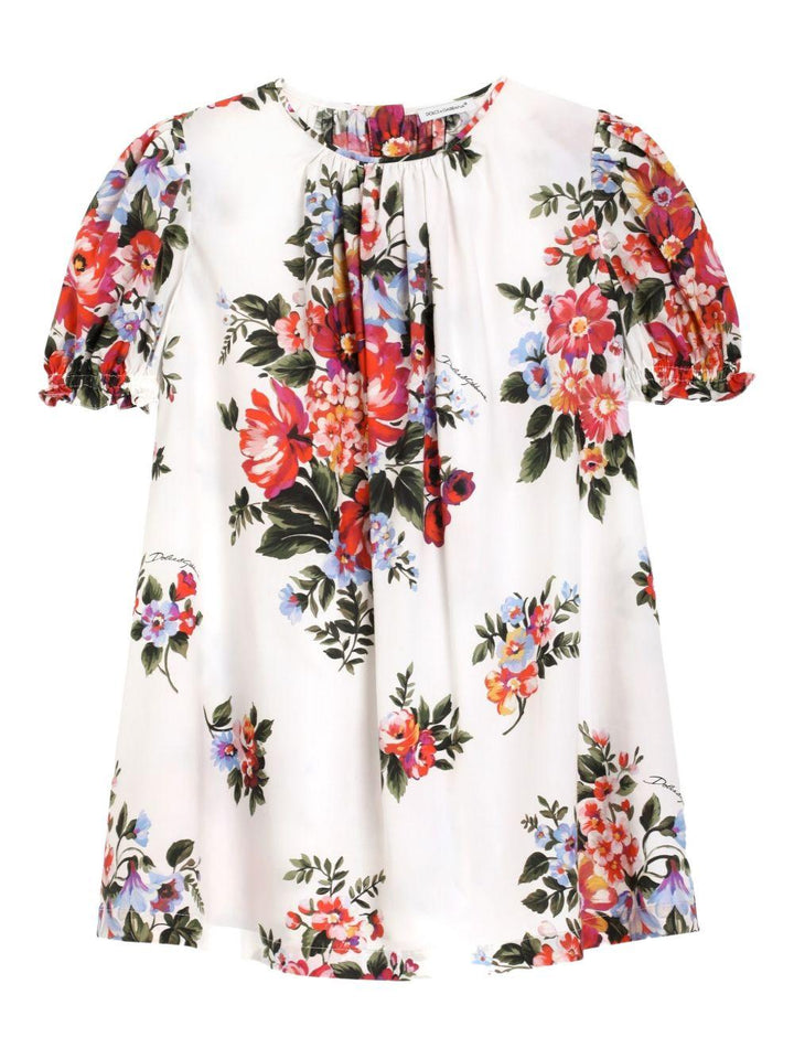 Abito bianco/rosso per neonata L54DQ3HS5UU HA5ZO Dolce & Gabbana Kids 