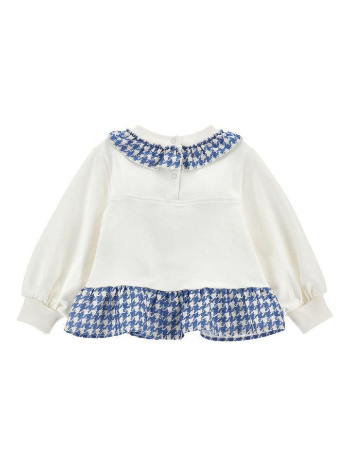 Felpa bianco/blu per neonata 39F6196004 0158 Monnalisa Kids 