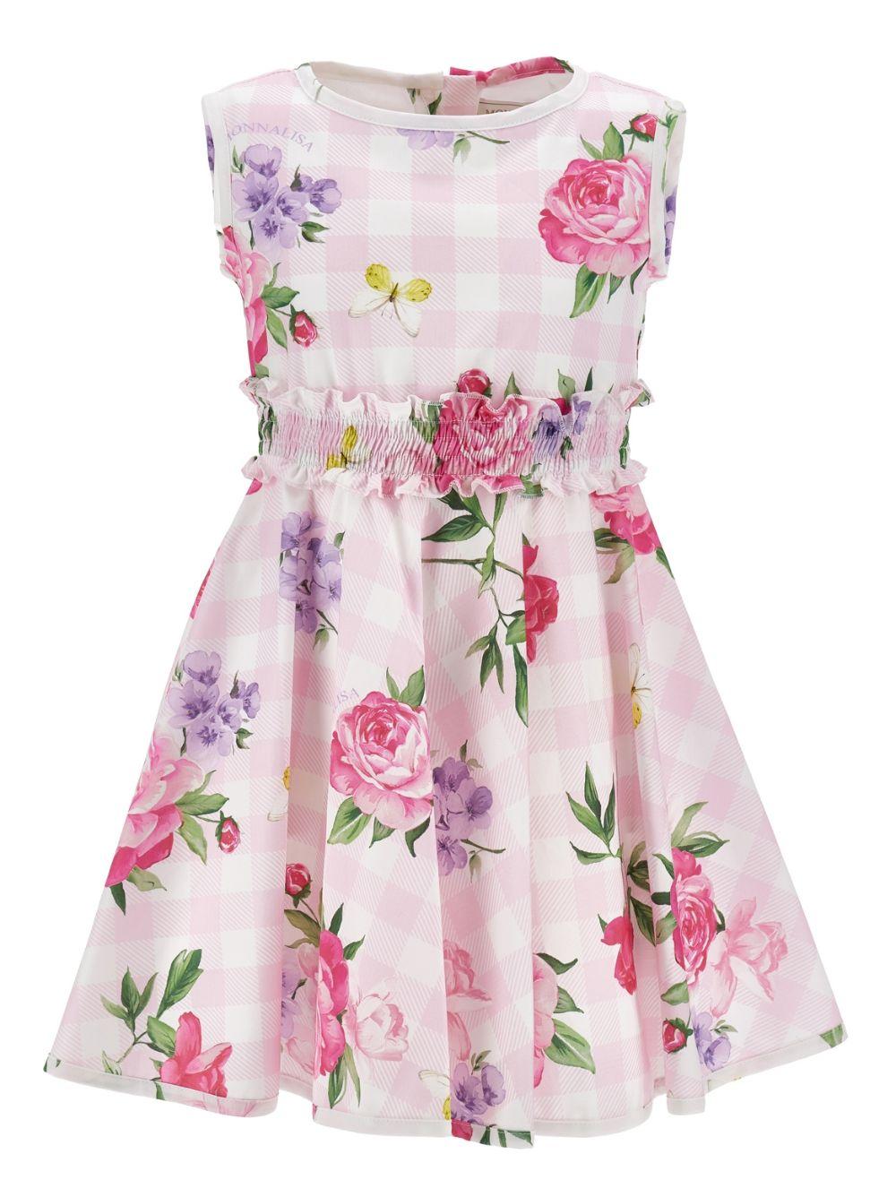 Abito multicolor per bambina 11G9087621 0090 Monnalisa Kids 