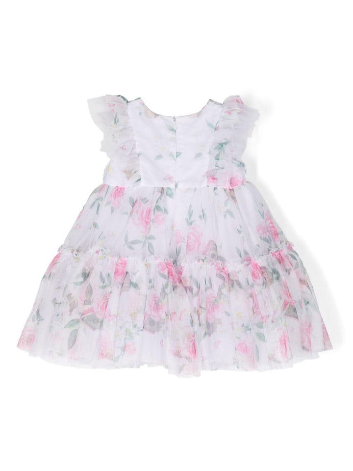 Abito bianco per neonata con fiori