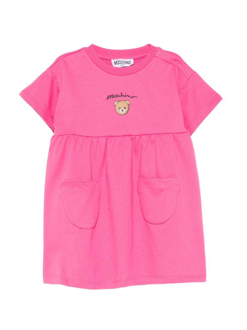 Abito rosa per neonata MDV0DGLCA19 50533 Moschino Kids 