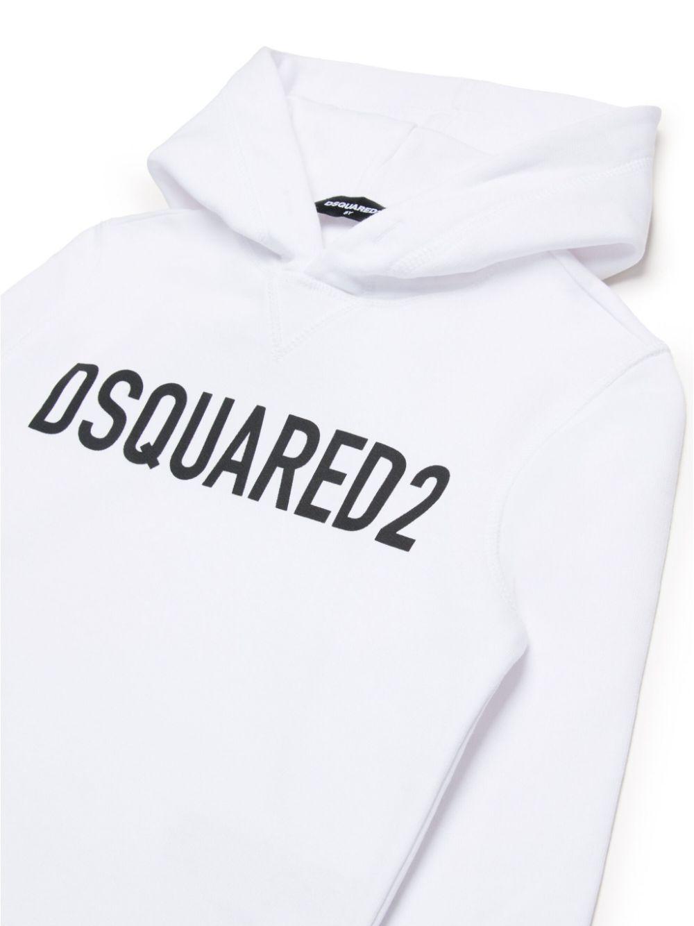 Felpa bianca per bambino con logo DQ2613D0A4D DQ100 Dsquared2 Kids 