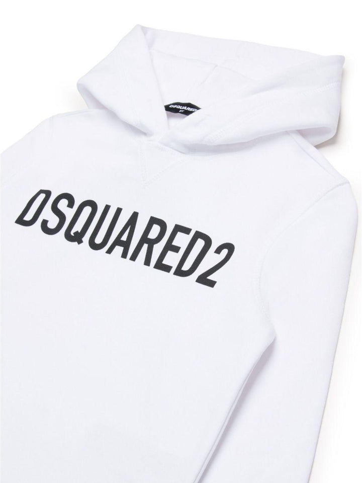 Felpa bianca per bambino con logo DQ2613D0A4D DQ100 Dsquared2 Kids 
