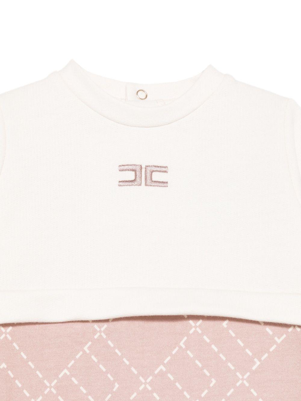 Tutina bianca/rosa per neonata ENTU1410FF002 D687 Elisabetta Franchi Kids 