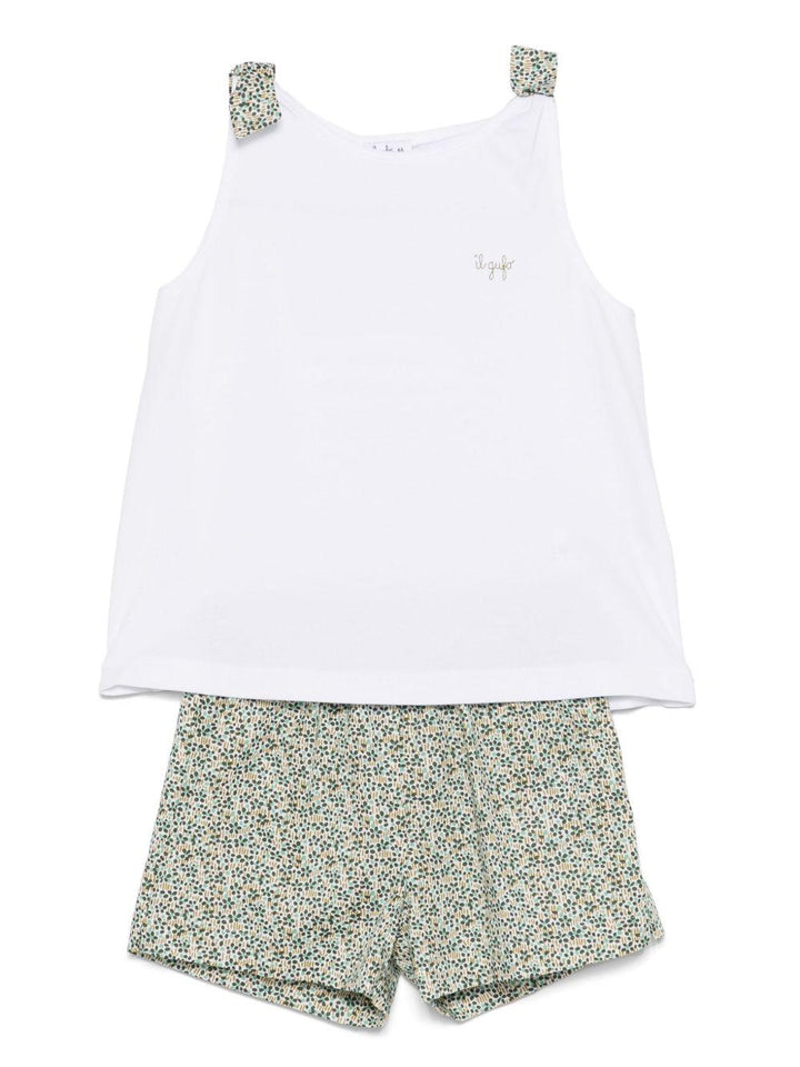 Completo bianco/verde per bambina