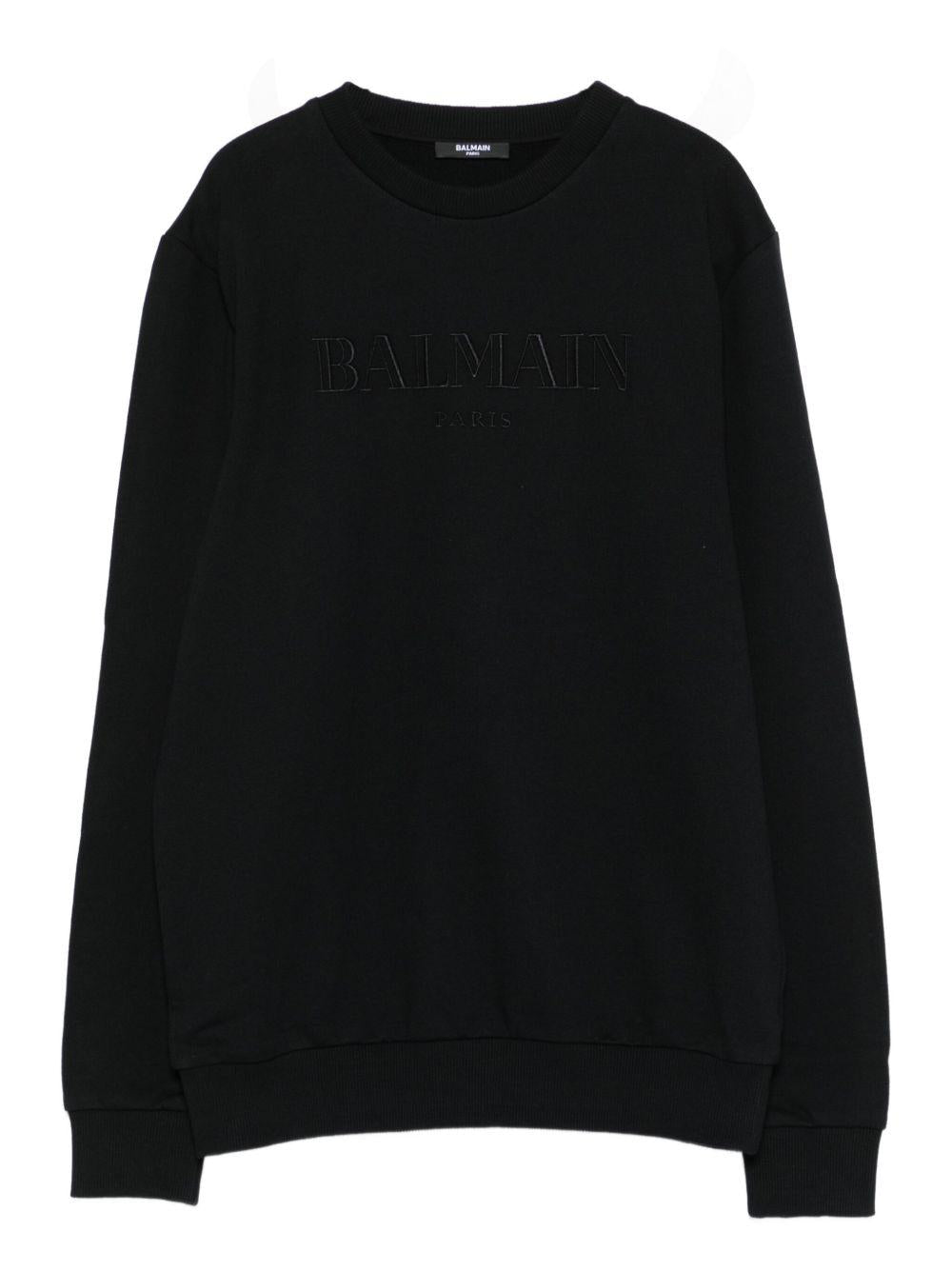 Felpa nera per bambino BX4Q50Z3183 930NE Balmain Kids 