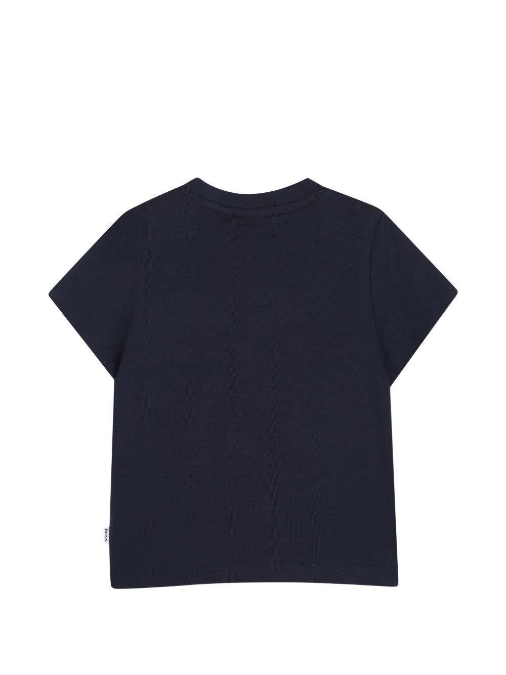 T-shirt blu scuro per neonato J52882 849 Boss Kids 