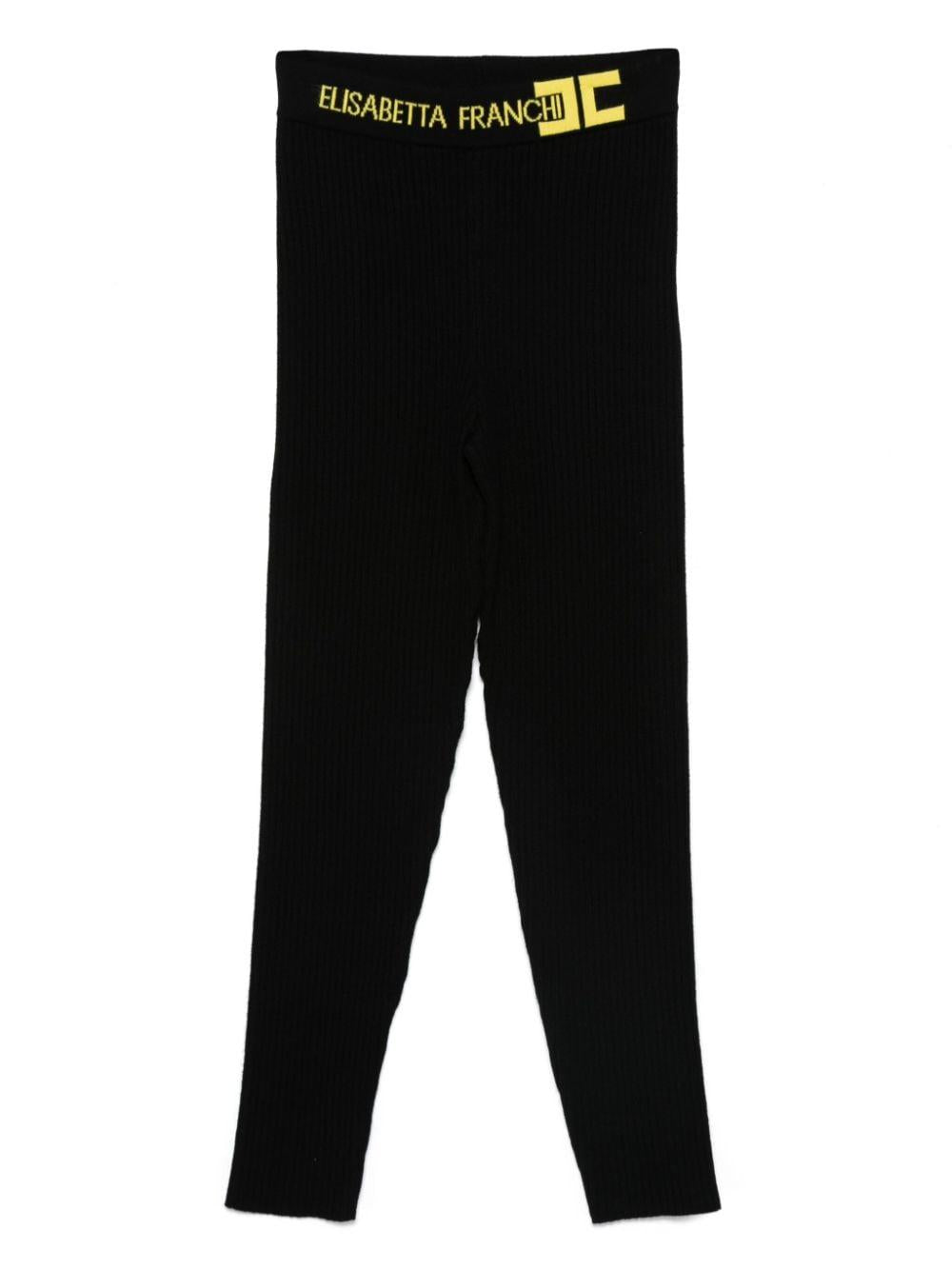 Leggings nere per bambina con logo