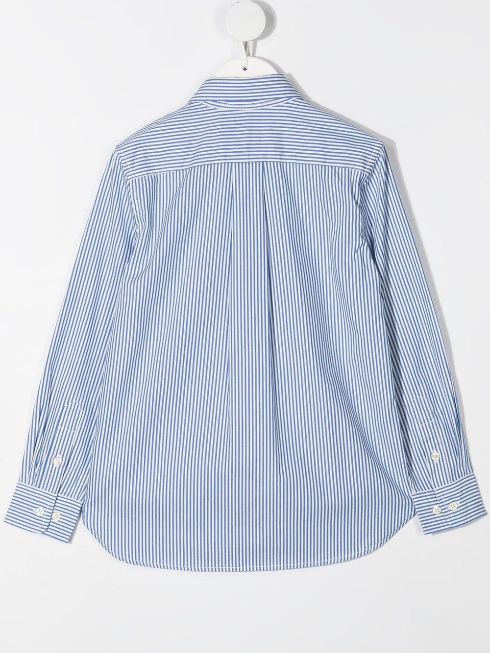 Camicia per bambino in cotone bianca e blu