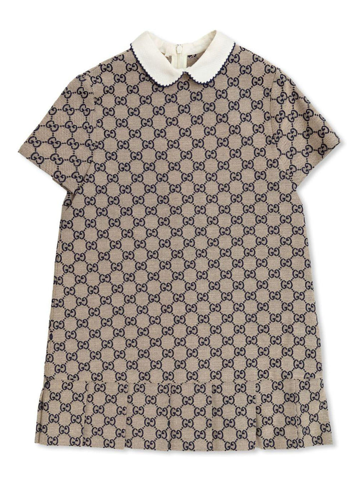 Abito beige/blu per bambina
