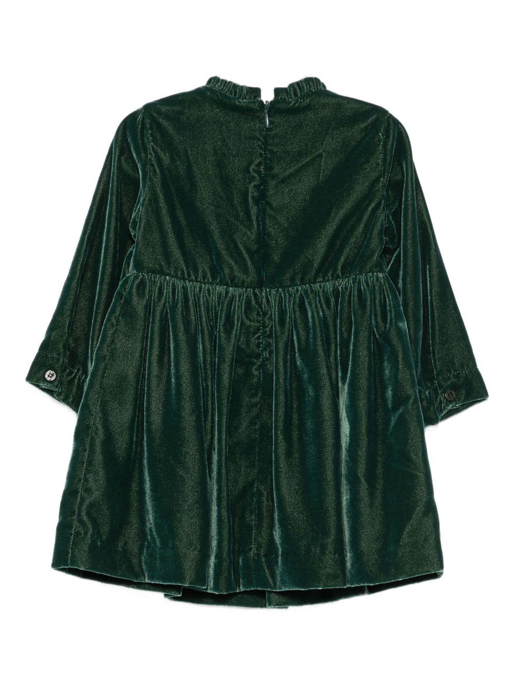 Abito verde foresta per neonata A25GVL0012V0017 577 Il Gufo 