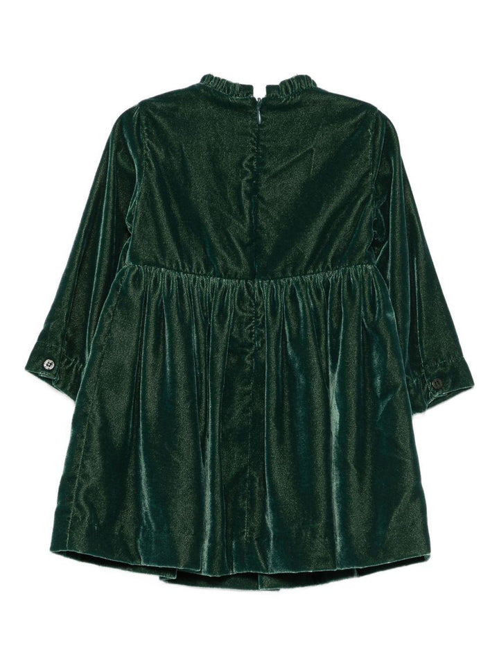 Abito verde foresta per neonata A25GVL0012V0017 577 Il Gufo 