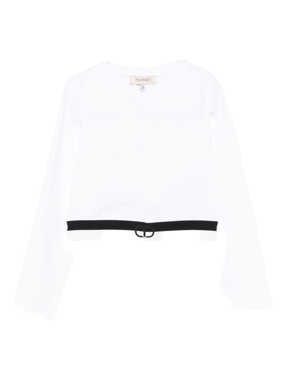 T-shirt bianco per bambina 252GJ2322 00526 Twin Set 