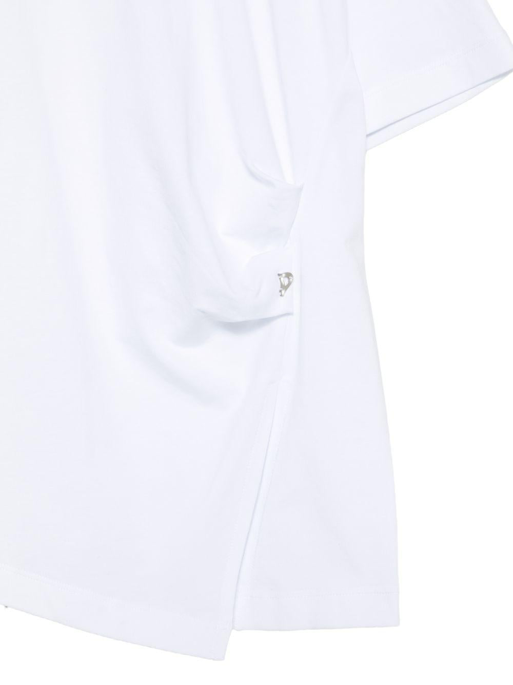 T-shirt bianca per bambina DFTS0330JE006 B000 Dondup Kids 