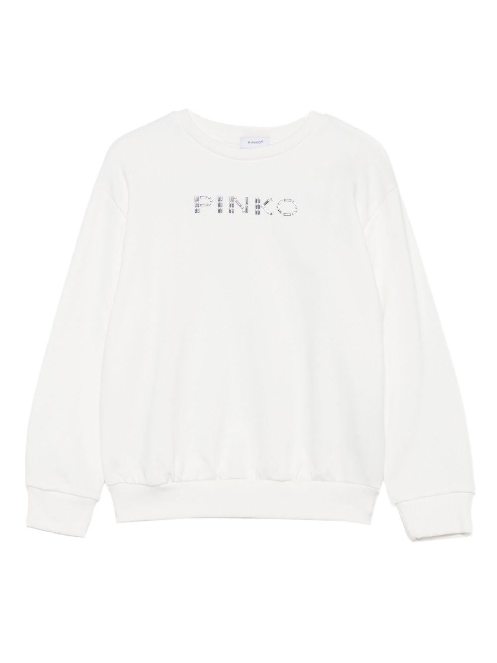Felpa bianca per bambina KFFE011CFE014 D867 Pinko Kids 