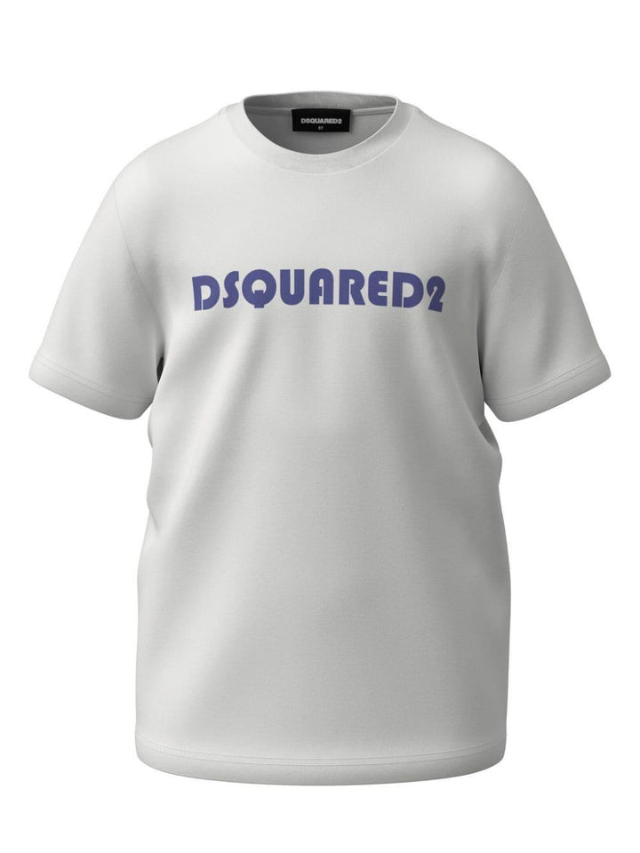 White t-shirt for boys with logo