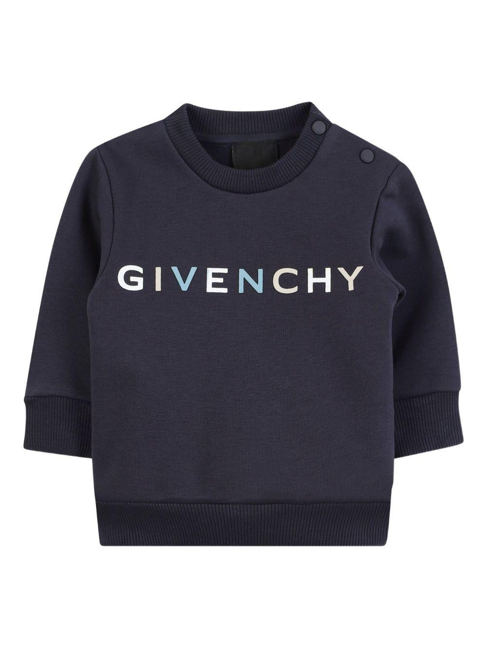 Felpa blu navy per neonato H30884 853 Givenchy Kids 
