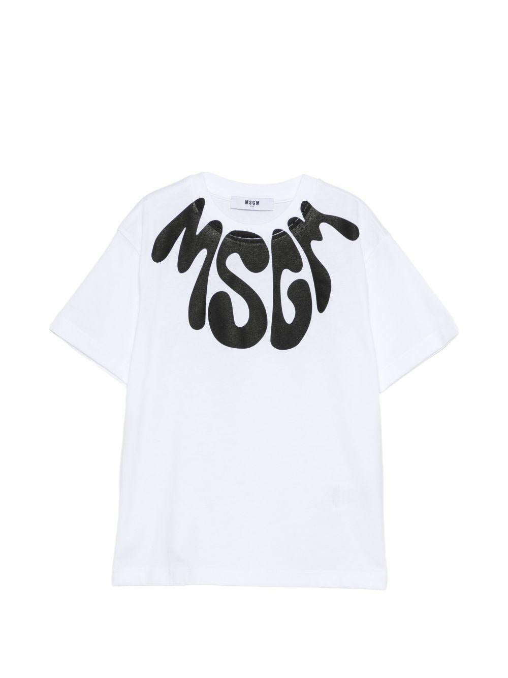 T-shirt bianca per bambino S6MSJUTH222 001/01 Msgm Kids 