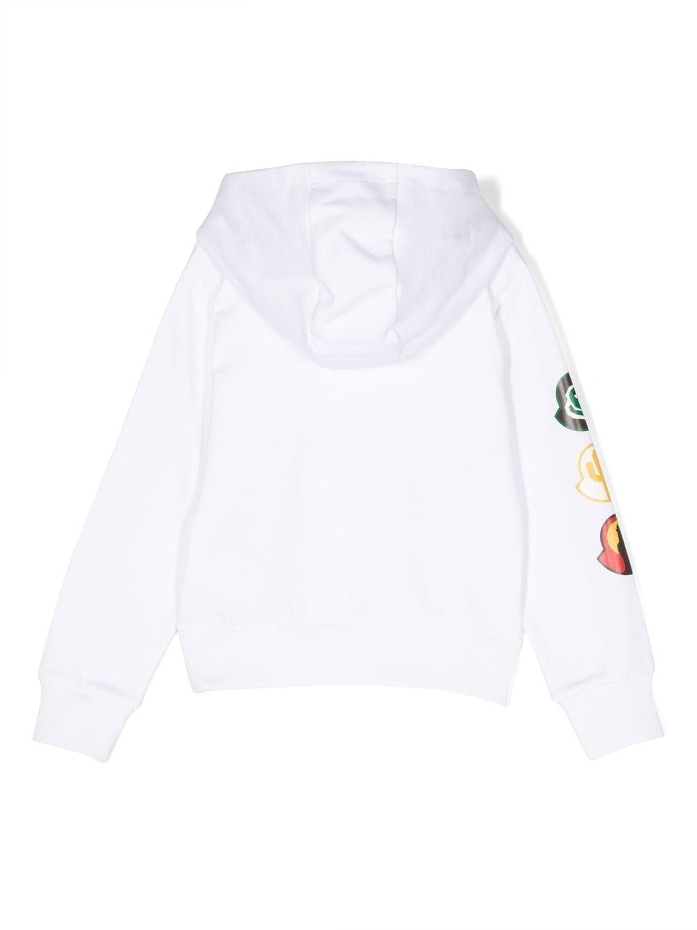 Felpa bianca per bambino con logo