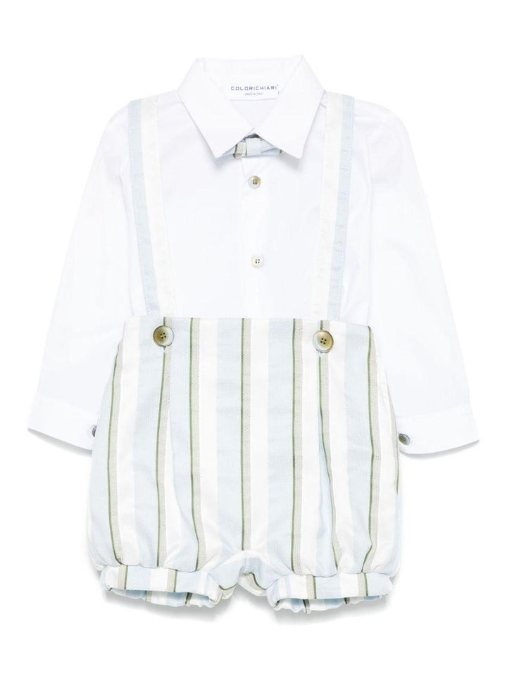 Completo bianco/verde/celeste per neonato