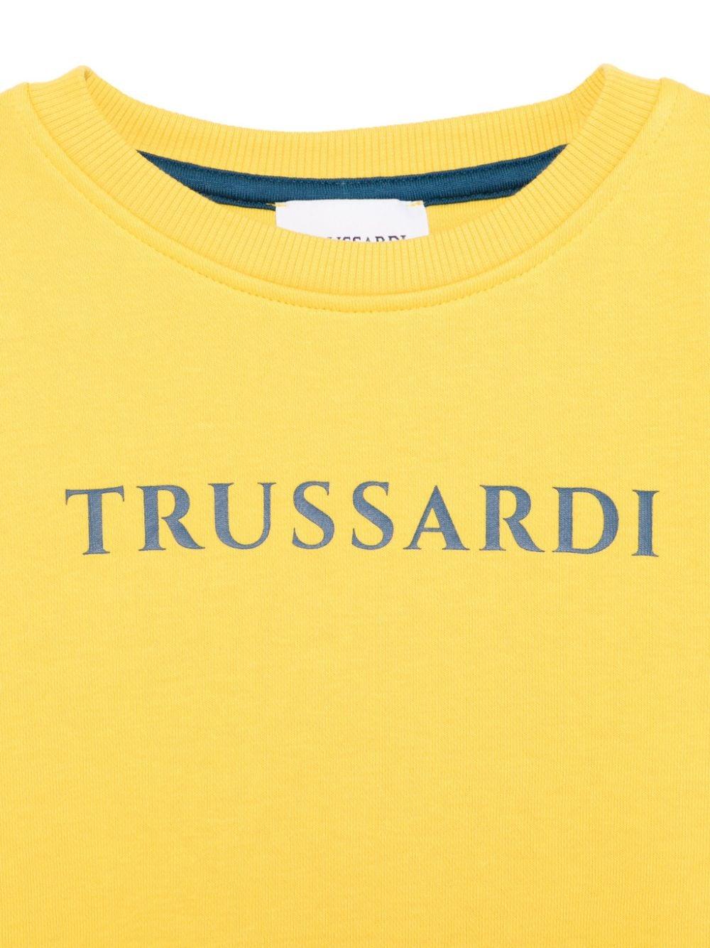 Felpa giallo canarino per bambino con logo