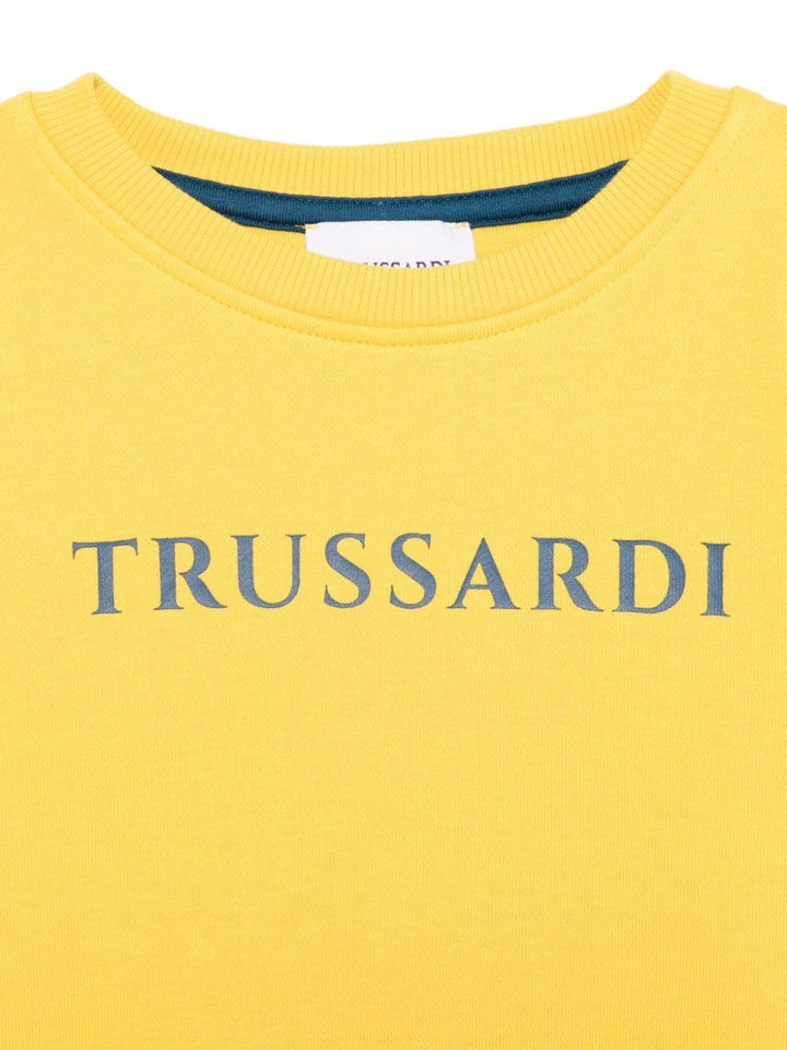 Felpa giallo canarino per bambino con logo