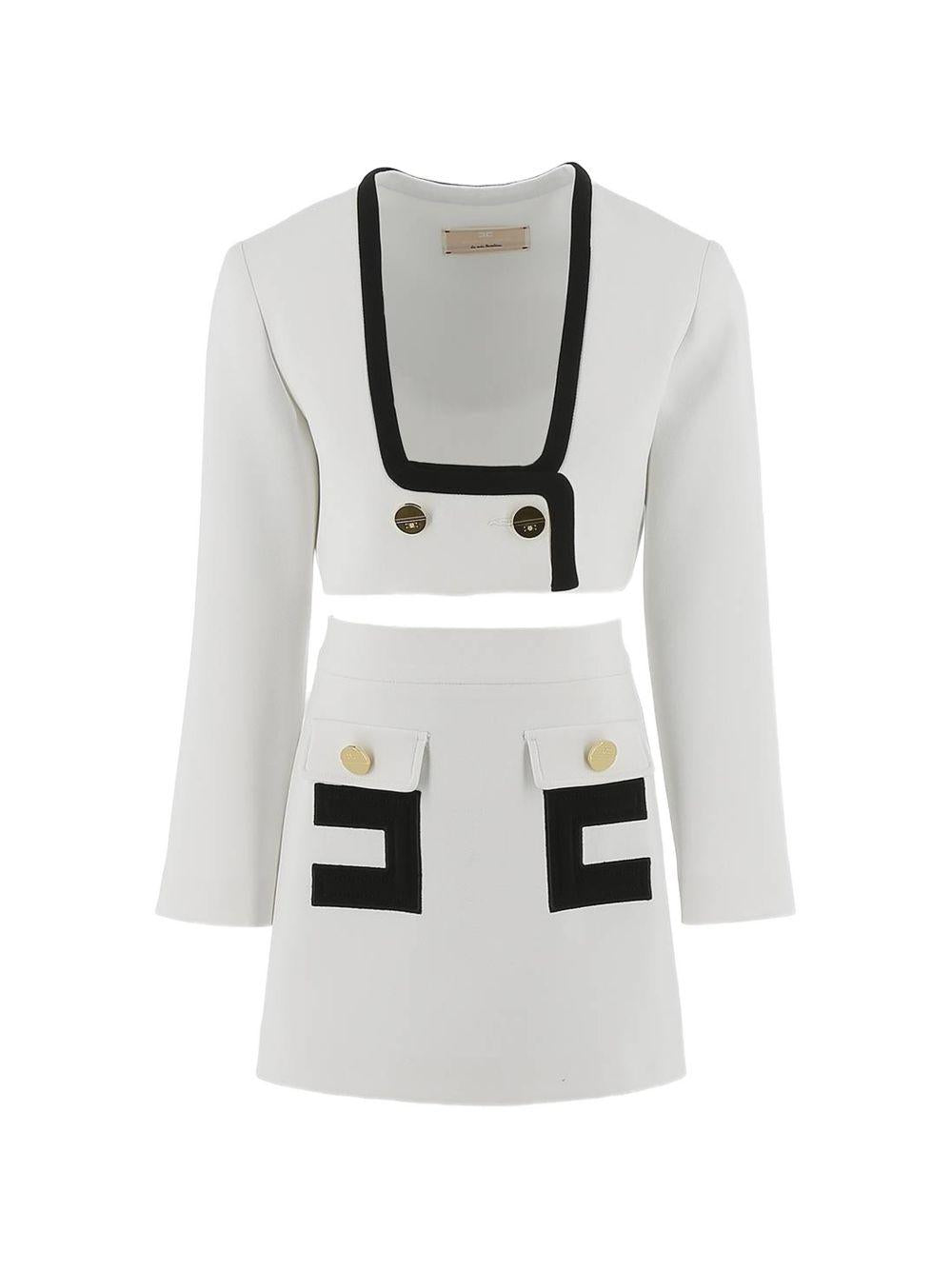 Completo bianco/nero per bambina EFCM0230GA022 0100 Elisabetta Franchi Kids 