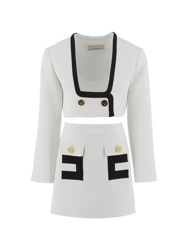 Completo bianco/nero per bambina EFCM0230GA022 0100 Elisabetta Franchi Kids 