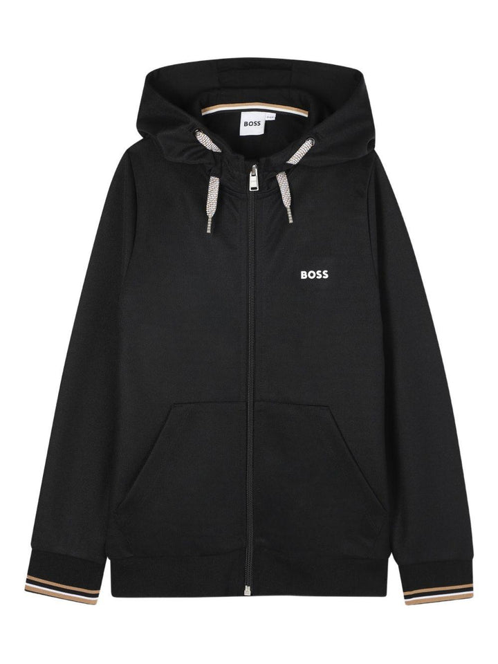 Felpa nera per bambino J52327 09B Boss Kids 