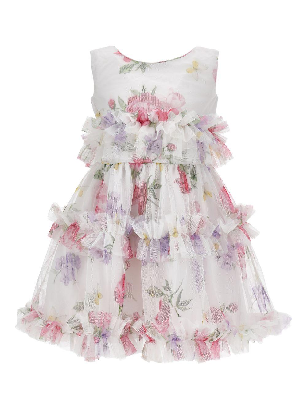 Abito bianco/multicolor per bambino 19G9057047 0099 Monnalisa Kids 