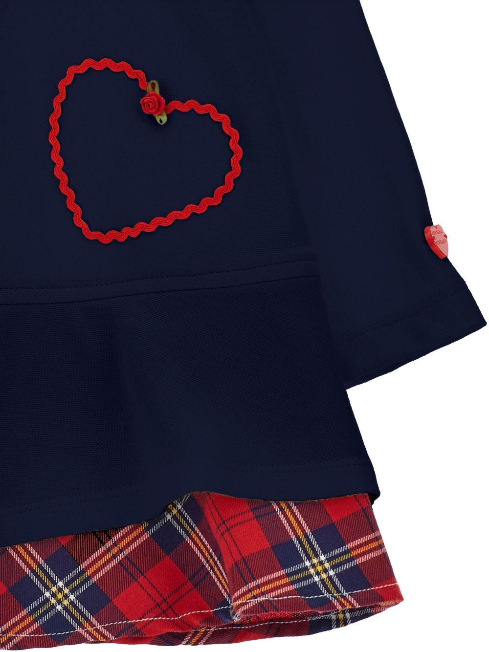 Abito blu navy/ross/bianco per neonata 31F9126207 056S Monnalisa Kids 